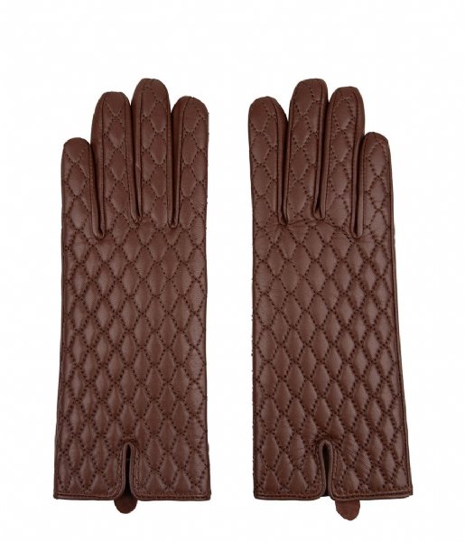 The Little Green Bag  Leather Touchscreen Gloves Dalur Auburn (508)