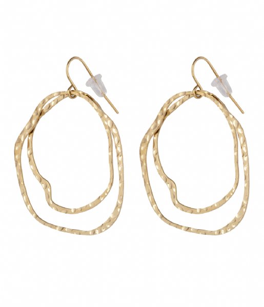 The Little Green Bag  Curved Beaten Hoops X My Jewellery gold colored