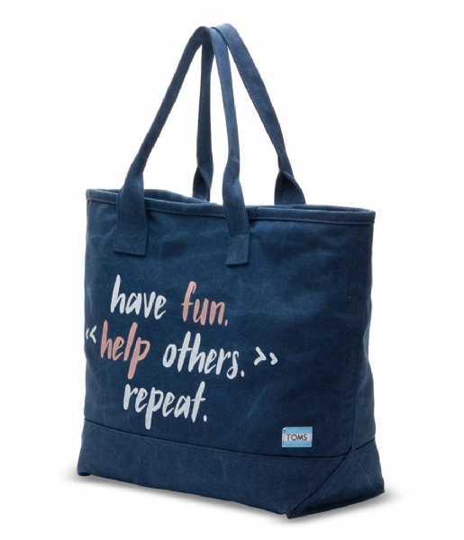TOMS  Printed Canvas Tote navy (10010076)