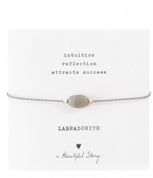 A Beautiful Story  Gemstone Card Labradorite Silver Colored Bracelet Silver Colored (BL22674)