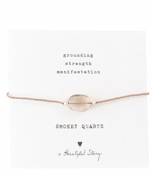 A Beautiful Story  Gemstone Card Smokey Quartz Silver Plated Bracelet silver plated (BL23174)