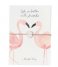 A Beautiful Story  Jewelry Postcard Flamingos silver plated (JP00034)