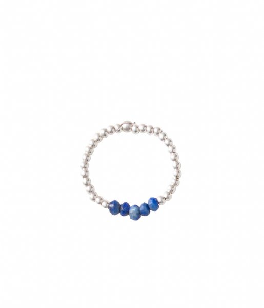 A Beautiful Story  Beauty Lapis Lazuli Silver Ring M/L zilver (BL24836)