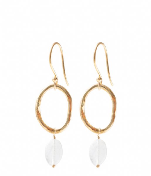 A Beautiful Story  Graceful Moonstone Gold Plated Earrings gold plated (AW24234)