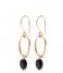 A Beautiful Story  Graceful Black Onyx Gold Plated Earrings gold plated (AW24334)