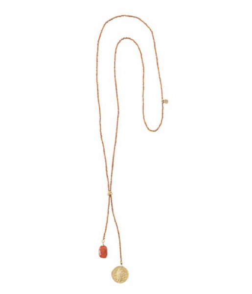 A Beautiful Story  Fairy Carnelian Dandelion Gold plated red