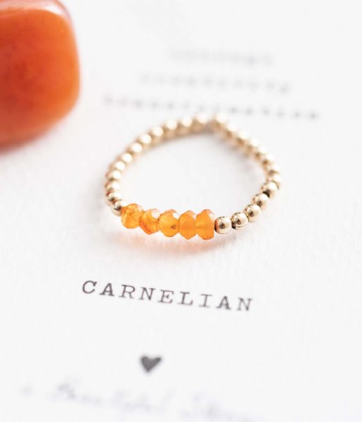 A Beautiful Story  Beauty Carnelian Gold Ring M/L goud (BL24536)