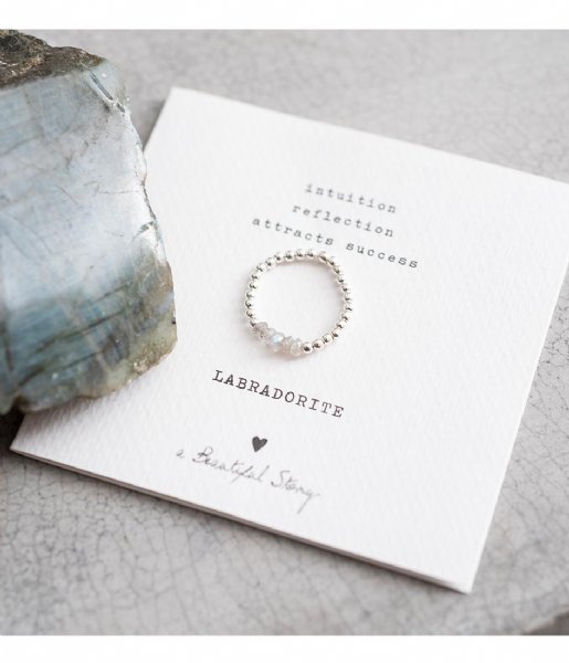 A Beautiful Story  Beauty Labradorite Silver Ring M/L zilver (BL24736)