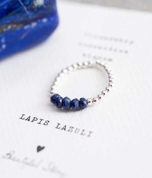 A Beautiful Story  Beauty Lapis Lazuli Silver Ring M/L zilver (BL24836)