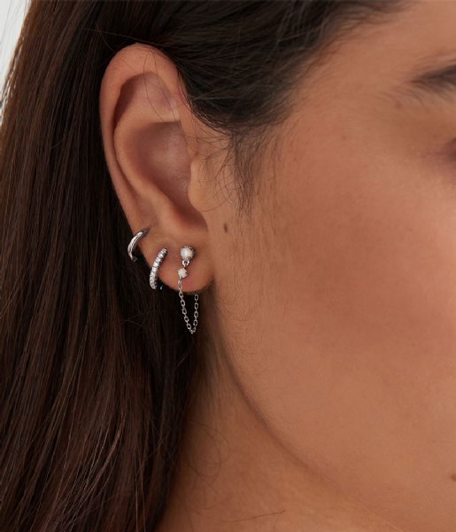 Ania Haie  Sparkle Mini Hoop Earrings Silver