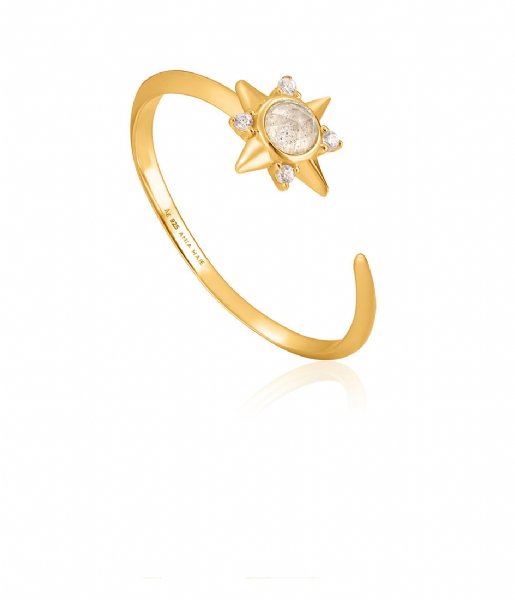 Ania Haie  925 Sterling Zilver Midnight Star Adjustable Ring Goudkleurig