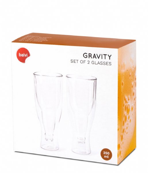 Balvi  Beer Glass Gravity 250 ml 2x Transparant