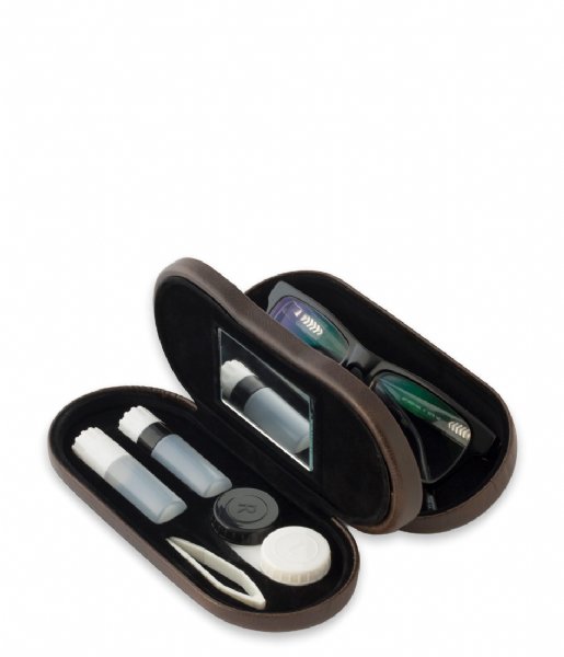 Balvi  Eye Glasses and Contact Lens Case L Hedoniste Brown