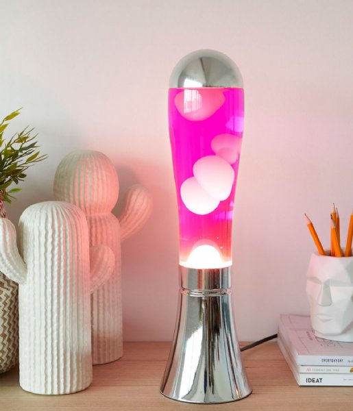 Balvi Bordlampe Lava Lamp Magma Silver/Pink