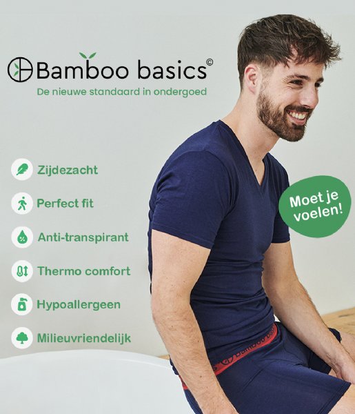 Bamboo Basics  Velo T-shirt V-hals 2-pack Navy (2)