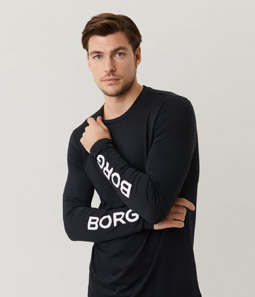 Bjorn Borg  Borg Long Sleeve T-Shirt Black Beauty (90651)