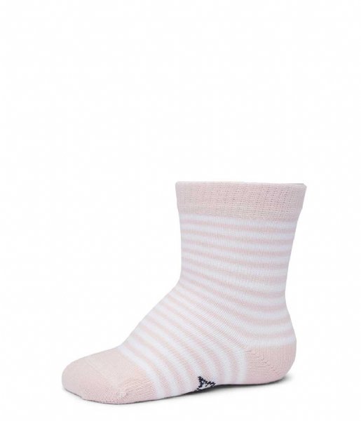 Bonnie Doon  Basic Stripe sock Organic Pink Salt