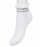 Bonnie Doon Sporty Lace Quarter Sock White