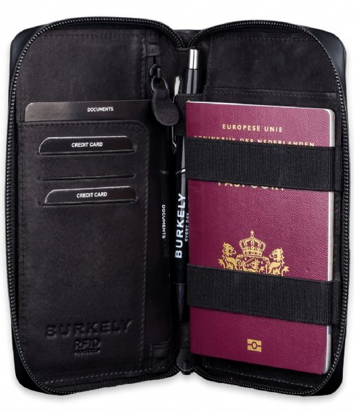 Burkely  Rain Riley Passport Wallet Zwart (10)