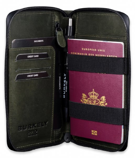 Burkely  Rain Riley Passport Wallet Oil groen (77)