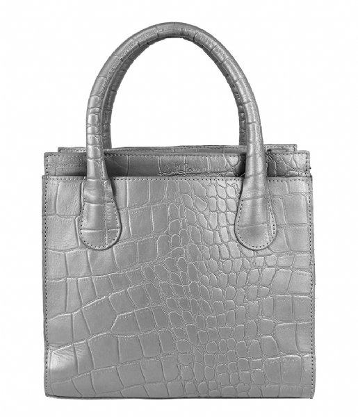 LouLou Essentiels  Bag Medium Shiny Croco grey