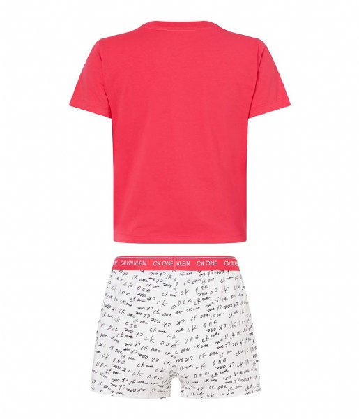 Calvin Klein  Short Set Pink Spdr Top Bag Marker Logo White (6O8)