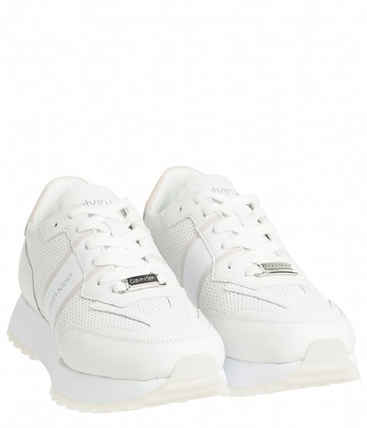 Calvin Klein  Skived Runner Lac U Per Leather White Sping Rose (0LB)