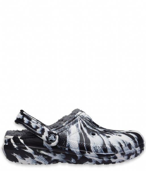 Crocs  Classic Lined Marbled Clog White Black (103)