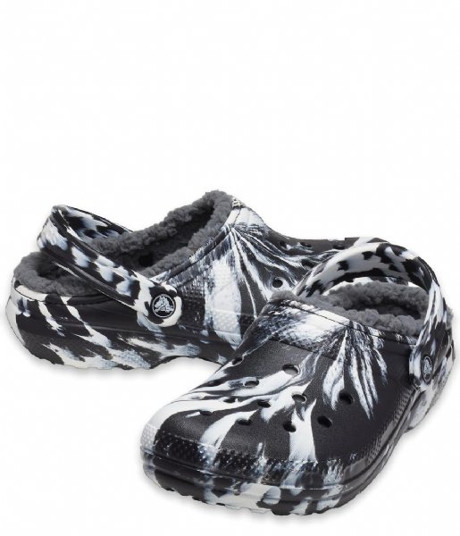 Crocs  Classic Lined Marbled Clog White Black (103)