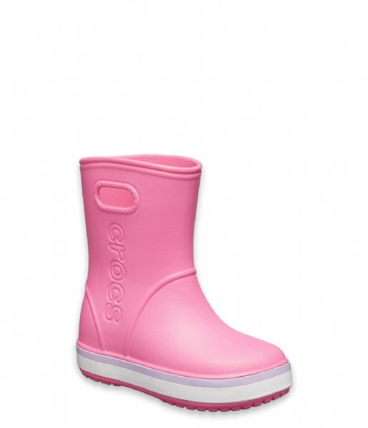 Crocs  Kids Crocband Rain Boot Pink Lemonade/Lavender (6QM)