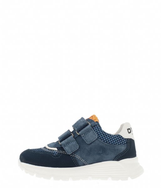 Develab  Boys Low Cut Sneaker 2 Velcro Blue Suede (623)