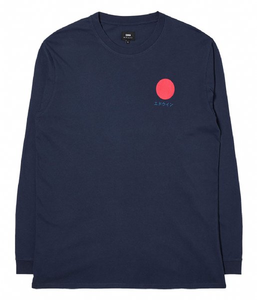 Edwin  Japanese Sun T-Shirt LS Navy Blazer (NYB67)