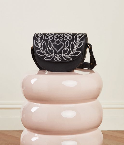 Fabienne Chapot  Anais Bag Embroidered Black Cream White (9001)