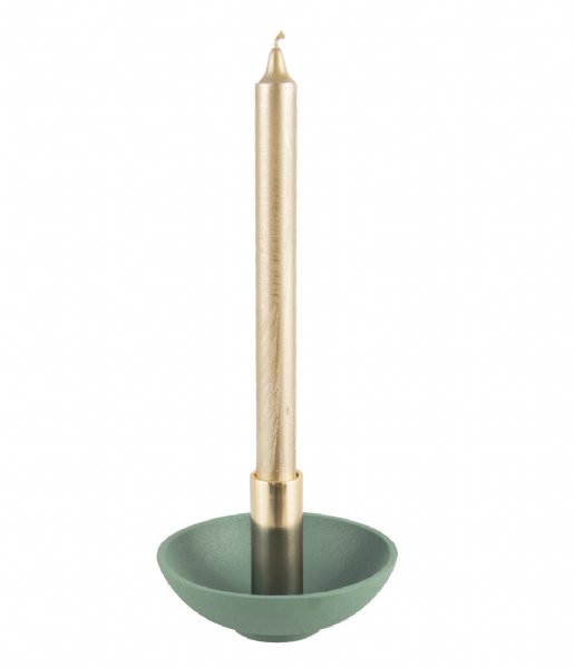 Present Time  Candle holder Nimble tub aluminium Green (PT3372GR)