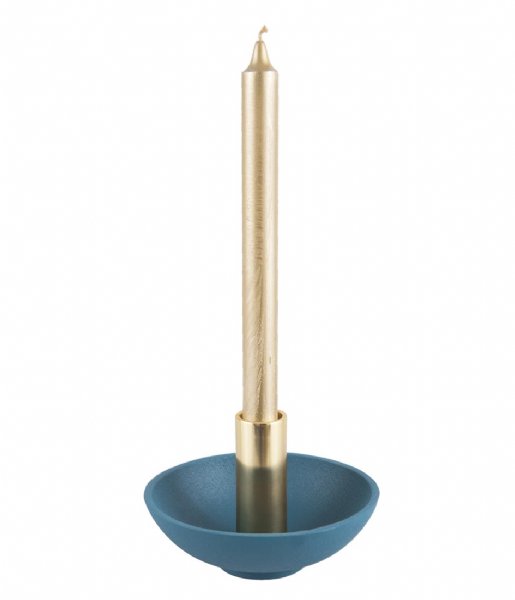 Present Time  Candle holder Nimble tub aluminium Blue (PT3372LB)