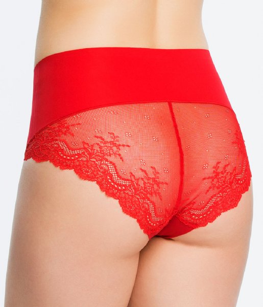 Spanx  Undie Tectable Lace Hi Hipster Pop Red (4445)
