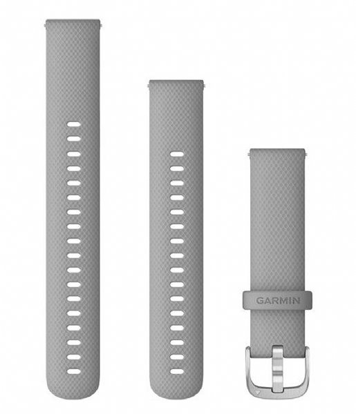 Garmin  Quick release Silicone watch strap 18 mm Powder grey with silver colored hardware