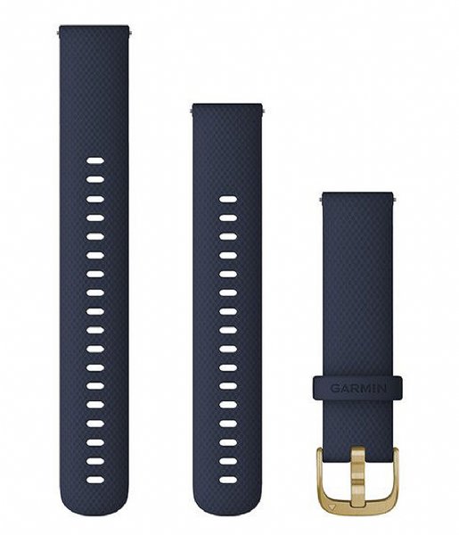 Garmin  Quick release Silicone watch strap 18 mm Blue with light gold colored hardware