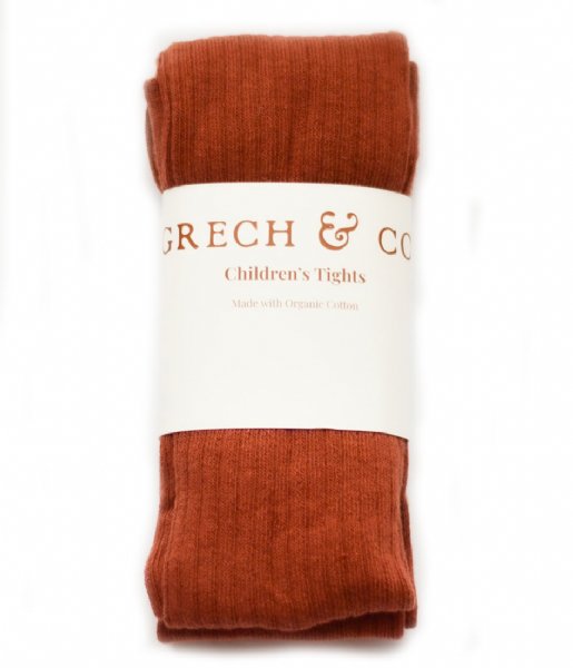 Grech and Co  Children's Tights Organic Cotton Rust