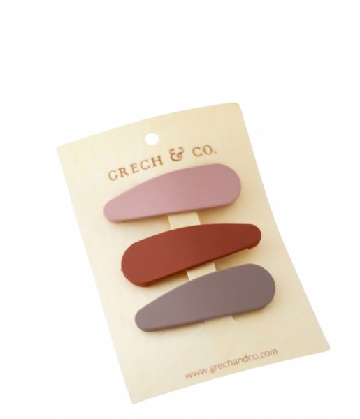Grech and Co  Matte Snap Set of 3 shell rust stone