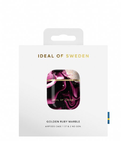 iDeal of Sweden  AirPods Case Print 1st and 2nd Generation Golden Ruby Marble (IDFAPCAW21-319)
