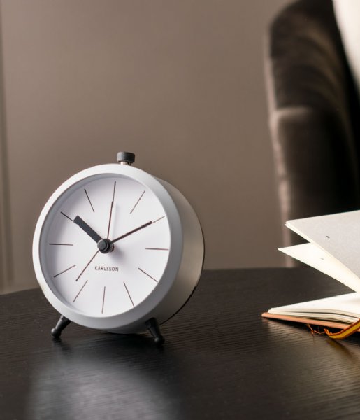 Karlsson  Alarm clock Button metal matt White (KA5778WH)