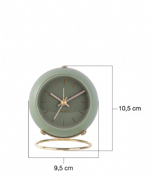 Karlsson  Alarm clock Globe Design Armando Breeveld moss green (KA5833GR)