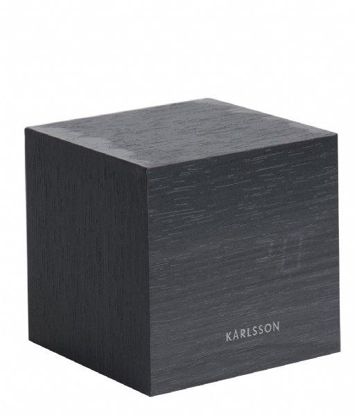 Karlsson  Alarm clock Mini Cube veneer white LED Black (KA5655BK)