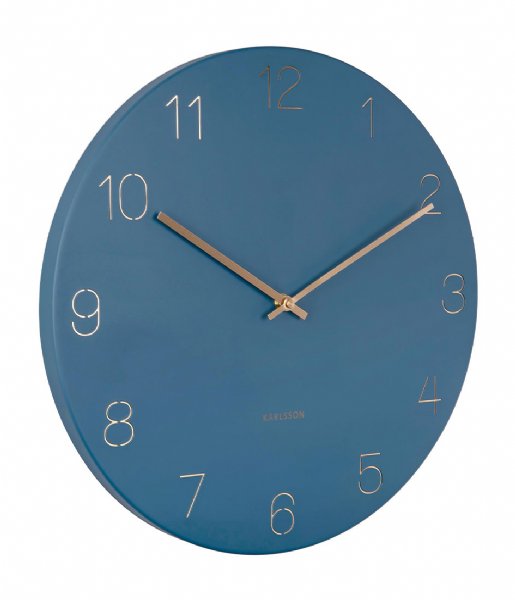 Karlsson  Wall clock Charm engraved numbers Donkerblauw (KA5762BL)