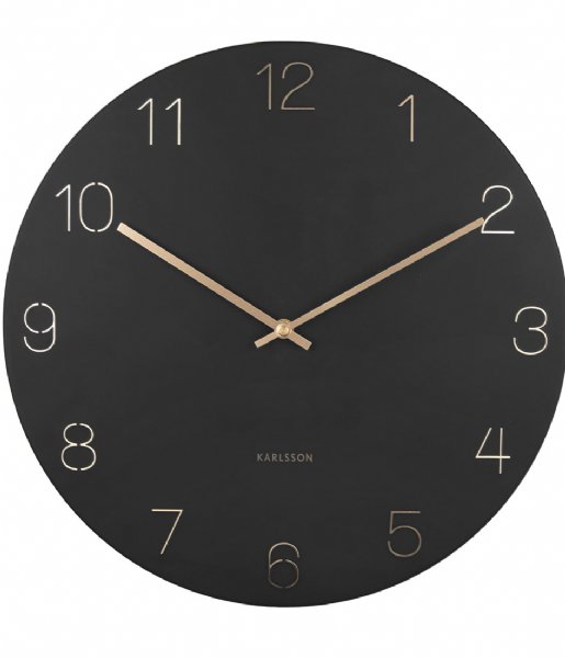 Karlsson  Wall clock Charm engraved numbers Black (KA5762BK)