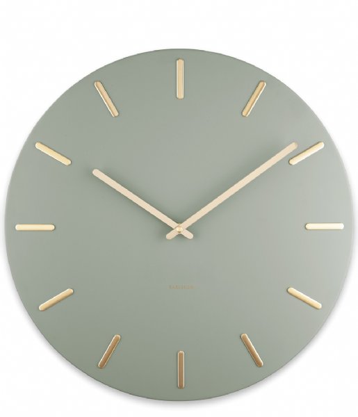 Karlsson  Wall clock Charm steel with gold battons Jungle Green (KA5716DG)