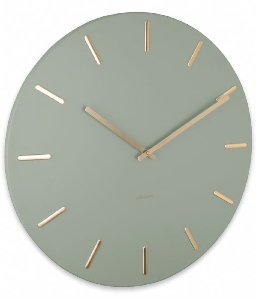 Karlsson  Wall clock Charm steel with gold battons Jungle Green (KA5716DG)