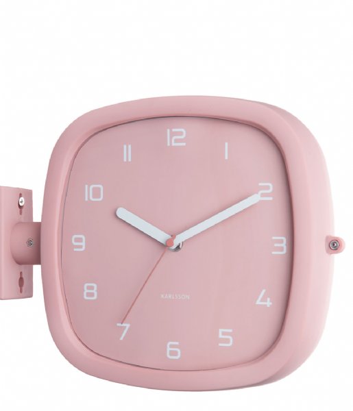 Karlsson  Wall clock Doubler rubberized white Faded pink (KA5831PI)