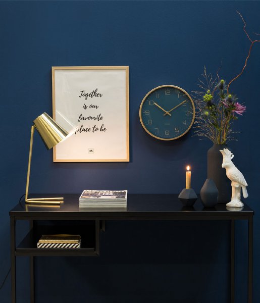 Karlsson  Wall clock Gold, D. 30cm, H. 4cm Elegance blue (KA5720BL)